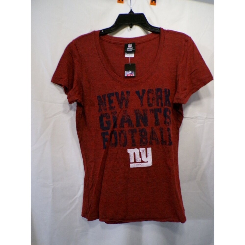 Team Apparel NY Giants Women's Scoop Neck T-Shirt Red Large